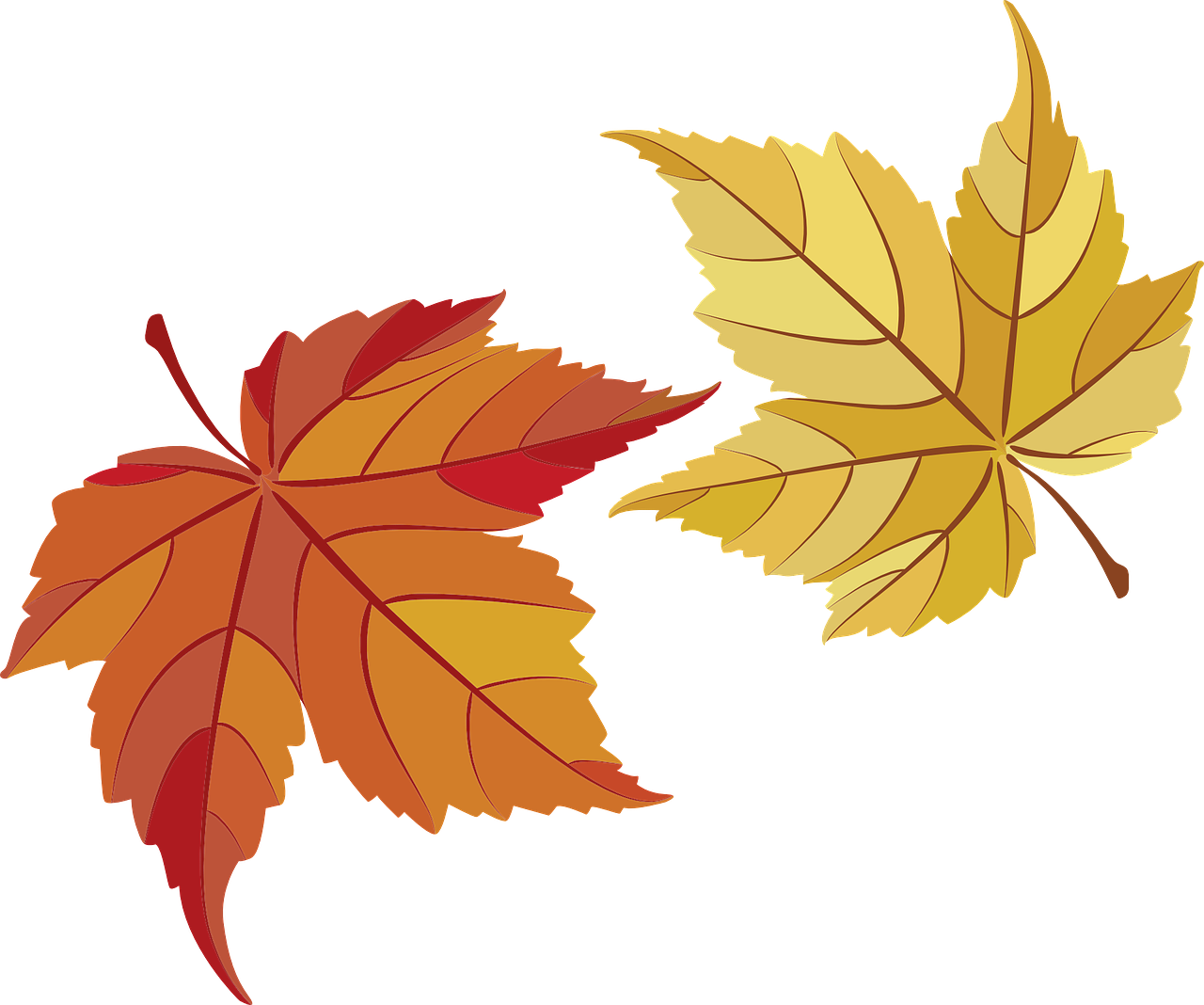 Clipart mit zwei Herbstblättern